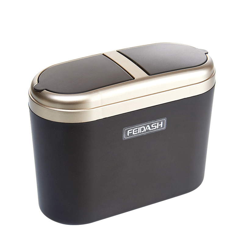 Waterproof Car Trash Can With Lid - 휴대용 플라스틱 자동차 보관함, 뚜껑이 달린