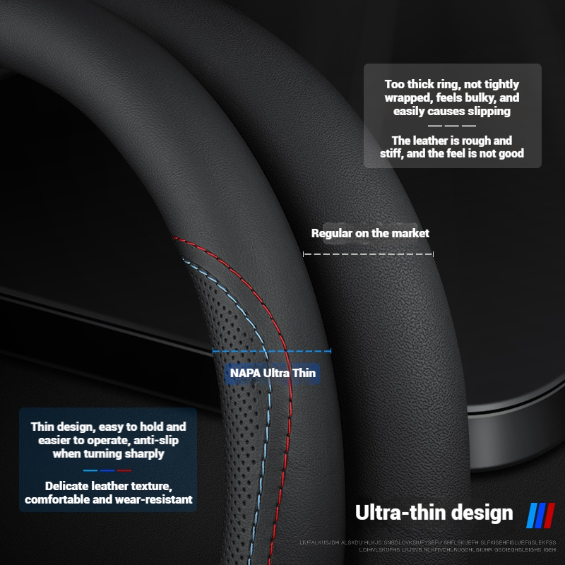 통기성 가죽 자동차 핸들 커버 미끄럼 방지 38cm 마 - Car Steering Wheel Cover Anti Slip Breathable 리뷰 및 가격