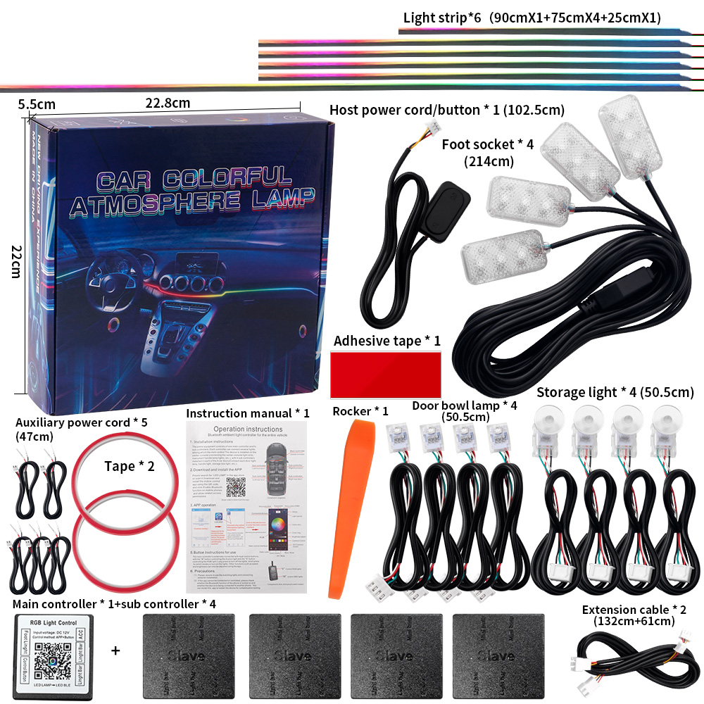 18 in 1 듀얼 존 심포니 스 트리머 자동차 주변  - Led Ambient Interior Car Lights App Control 리뷰 및 가격