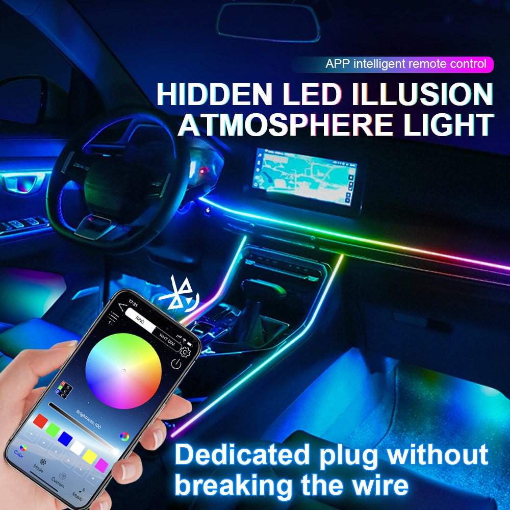 18 in 1 듀얼 존 심포니 스 트리머 자동차 주변  - Led Ambient Interior Car Lights App Control 리뷰 및 가격